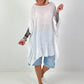 Tunic/Dress with Crocheted Back - White