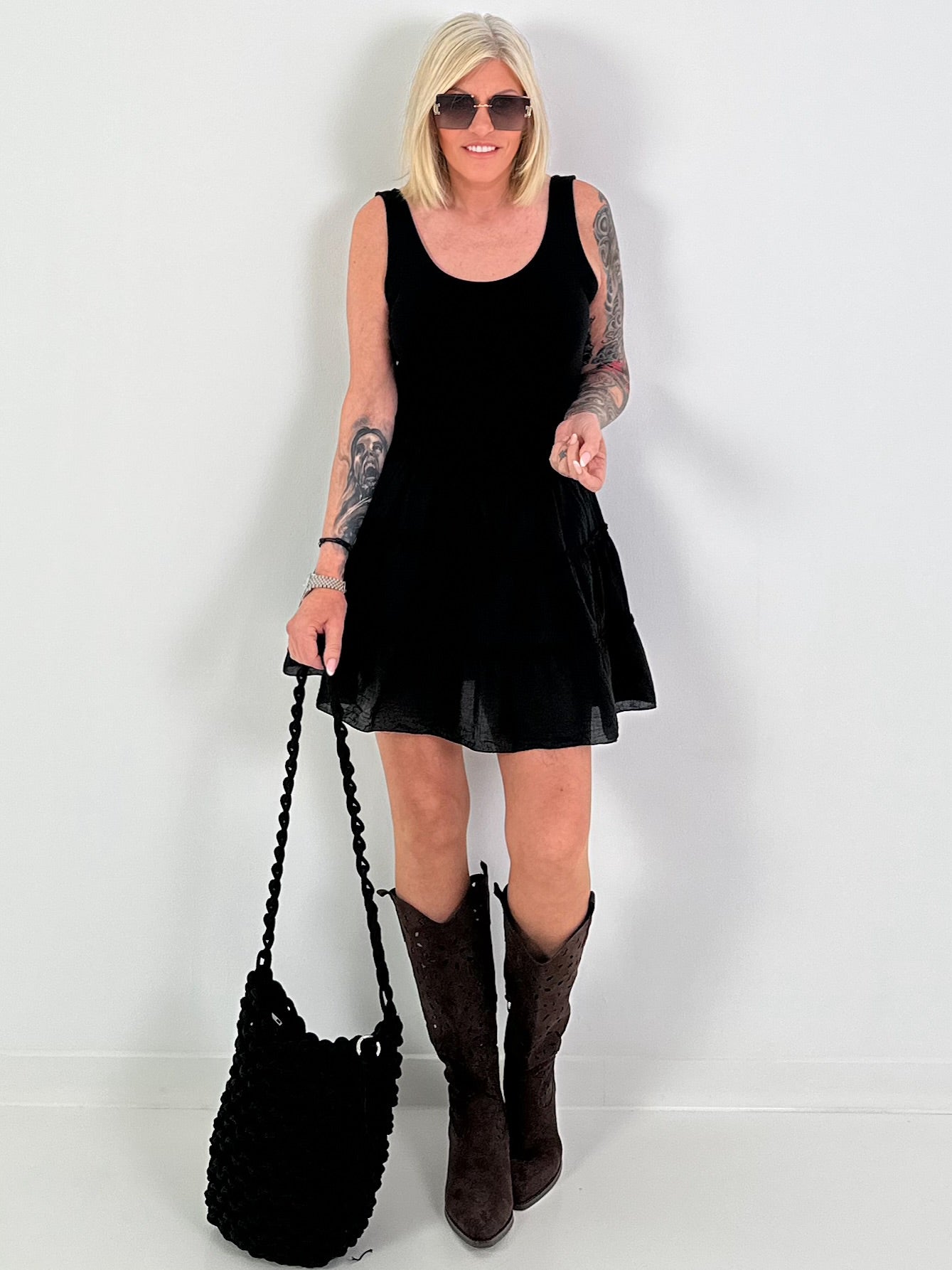 Ruffled skort - black