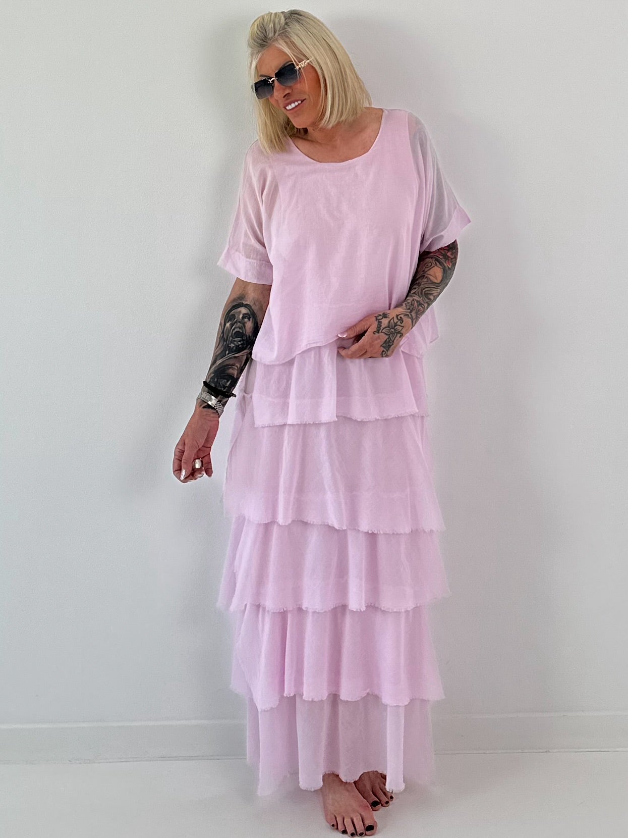 Kleid im Lagenlook - rosa