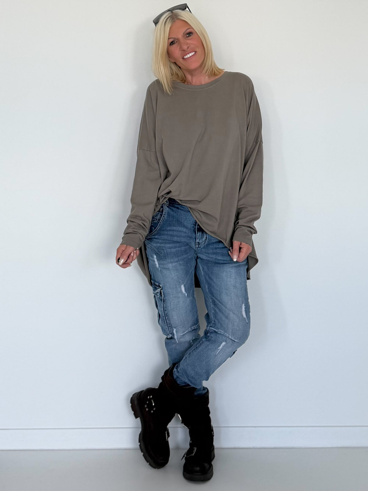 Oversized Shirt Style - taupe