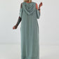 Dress with cold shoulder and hood - sage