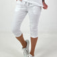 Capri Pants with Tie Waist - White