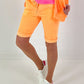 Shorts with Tie Waist - Neon Orange