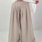 Wide Leg Hose mit Bundfalten - beige