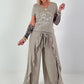 T-Shirt mit transparenten Pailletten - taupe