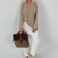 Sweatshirt Baggy mit aufgesetzten Taschen - weiss