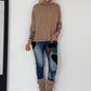 Strickpullover mit Turtleneck - taupe