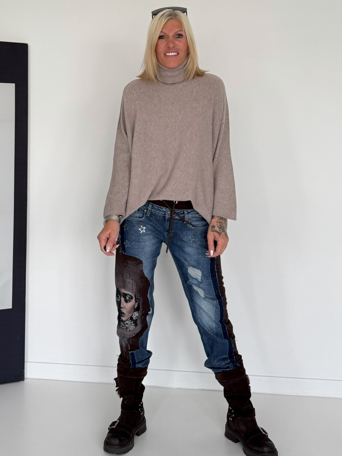 Rollkragenpullover - taupe