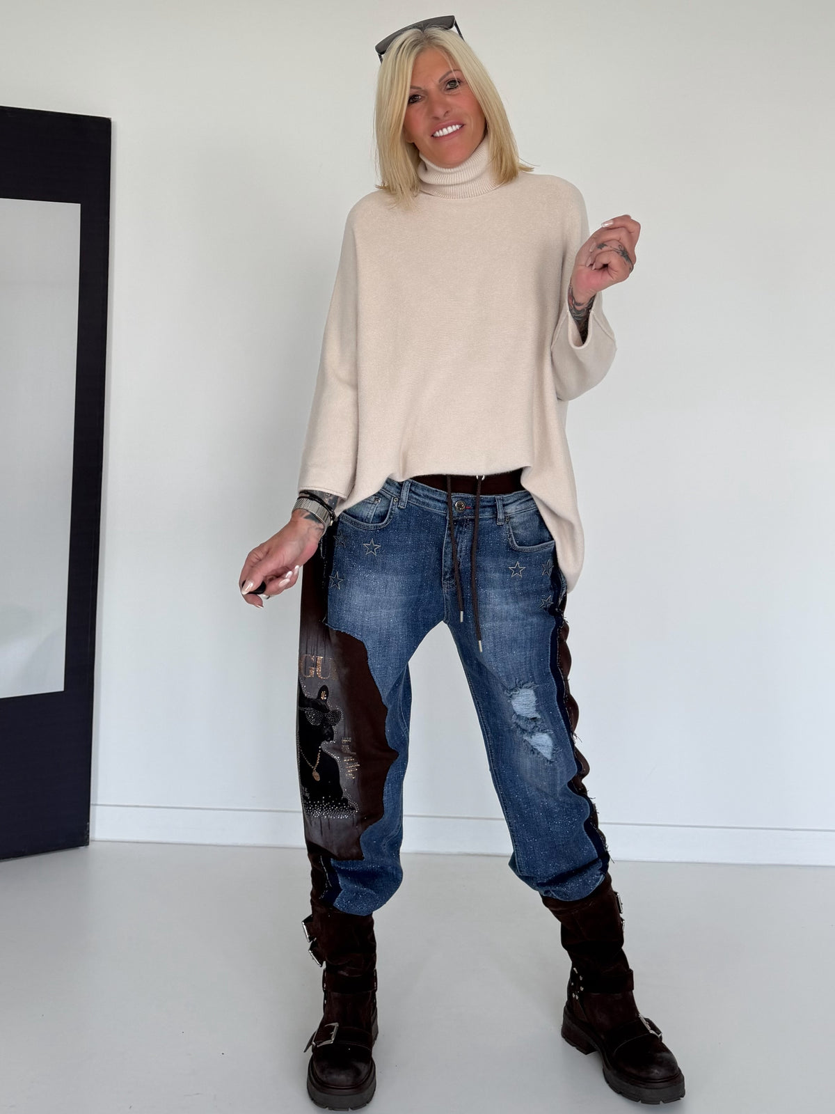 Rollkragenpullover - beige