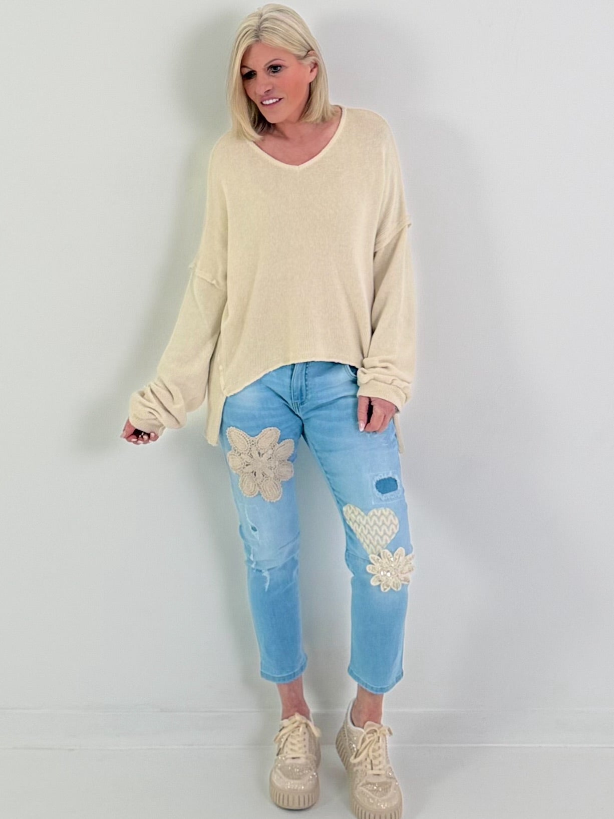 Oversized Strickpullover - beige ( lieferbar ab 14.03.26)