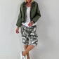 Ballon Jacke mit raffiniertem Kragen - oliv