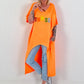 Oversized Long Shirt Sunset - neon orange
