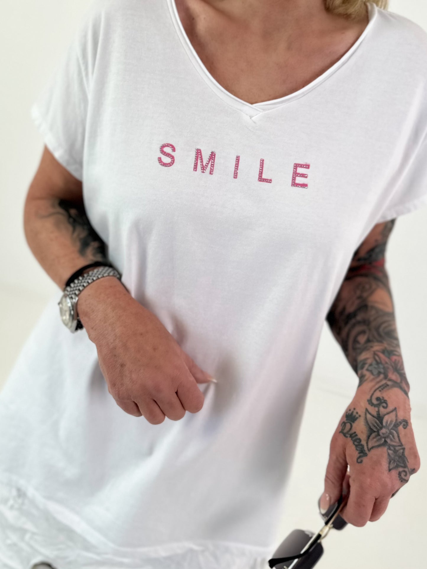 T-Shirt Smile - weiss