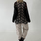 Stylisches oversized Spitzenshirt mit Details Kreuz - schwarz
