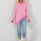 Feinstrick Pullover Modell "Velvet Ease" - rosa