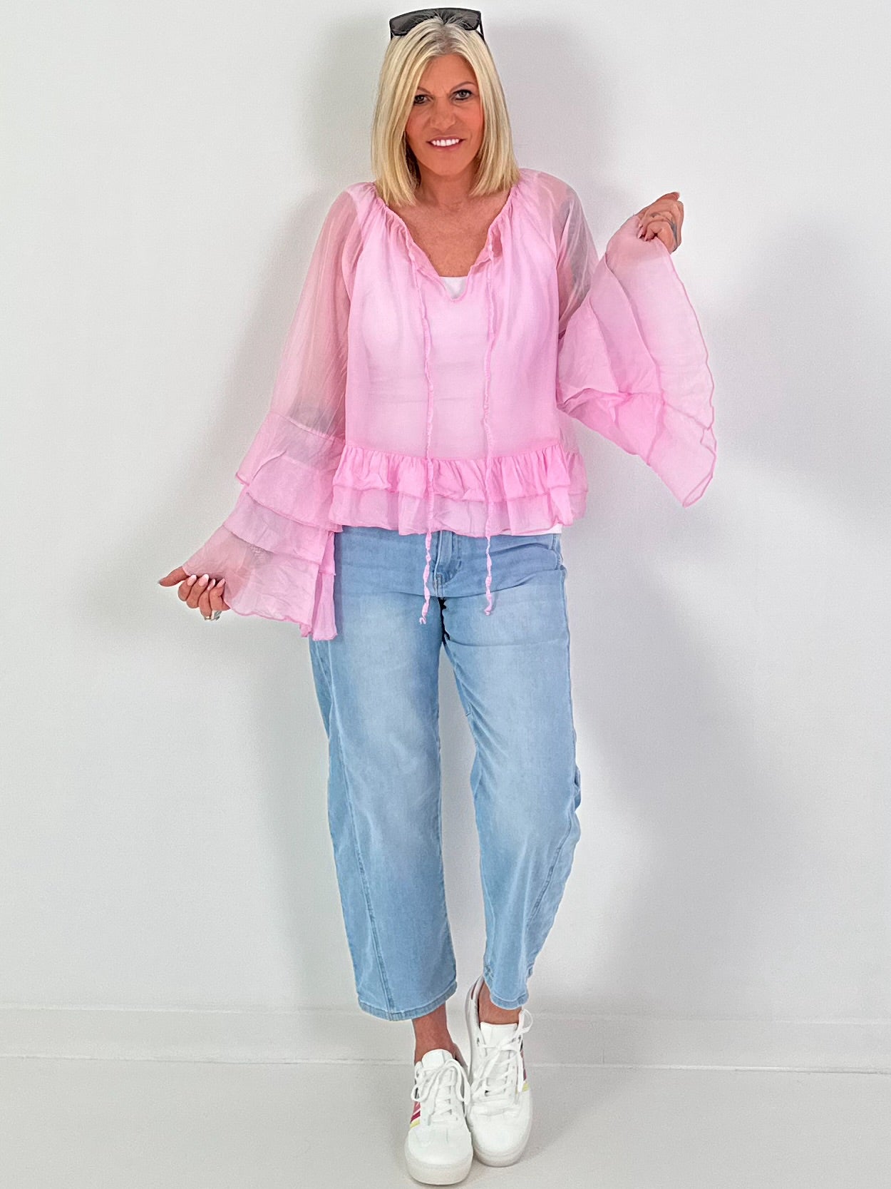 Light Tunic with Ruffles - Pink