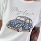 T-Shirt Magnifique - weiss-blau
