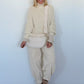 Weicher Grobstrickpullover mit Stehkragen - beige