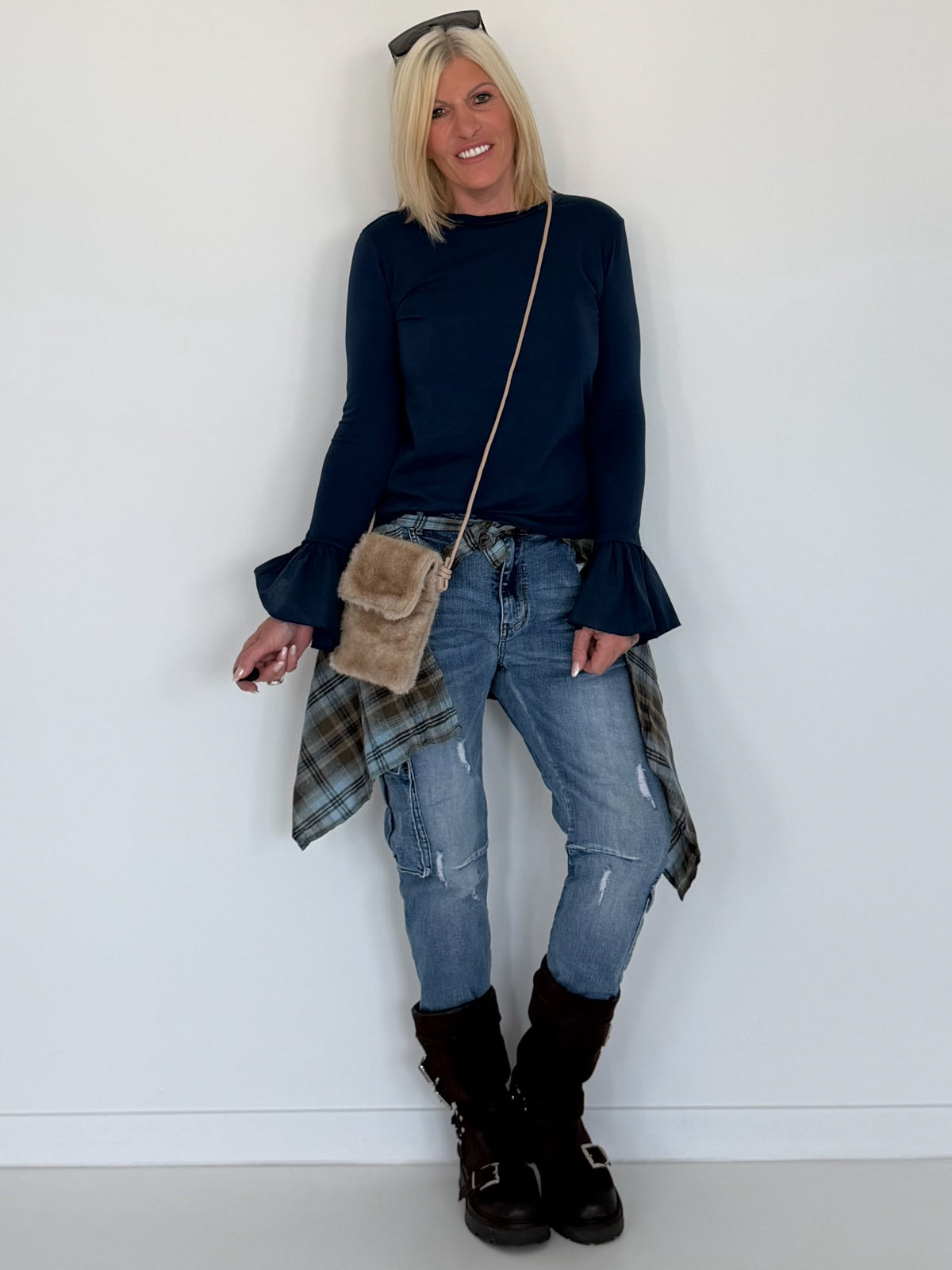 Kleine Felltasche / Phone Bag - beige