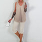 Capri Hose mit Bindeband - beige