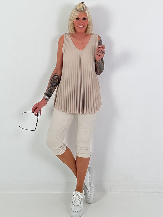 Plissee Top - beige