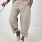 Balloon trousers with overlay - beige