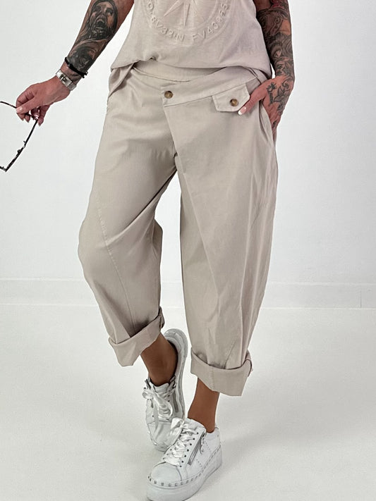 Ballonbroek met overslag - beige