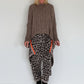 Pullover mit Stulpenärmeln und Zopfmuster - taupe