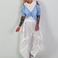 Ribbed top with blouse layering - white-light blue