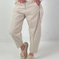 Ballonhose mit asymmetrischer Naht - beige