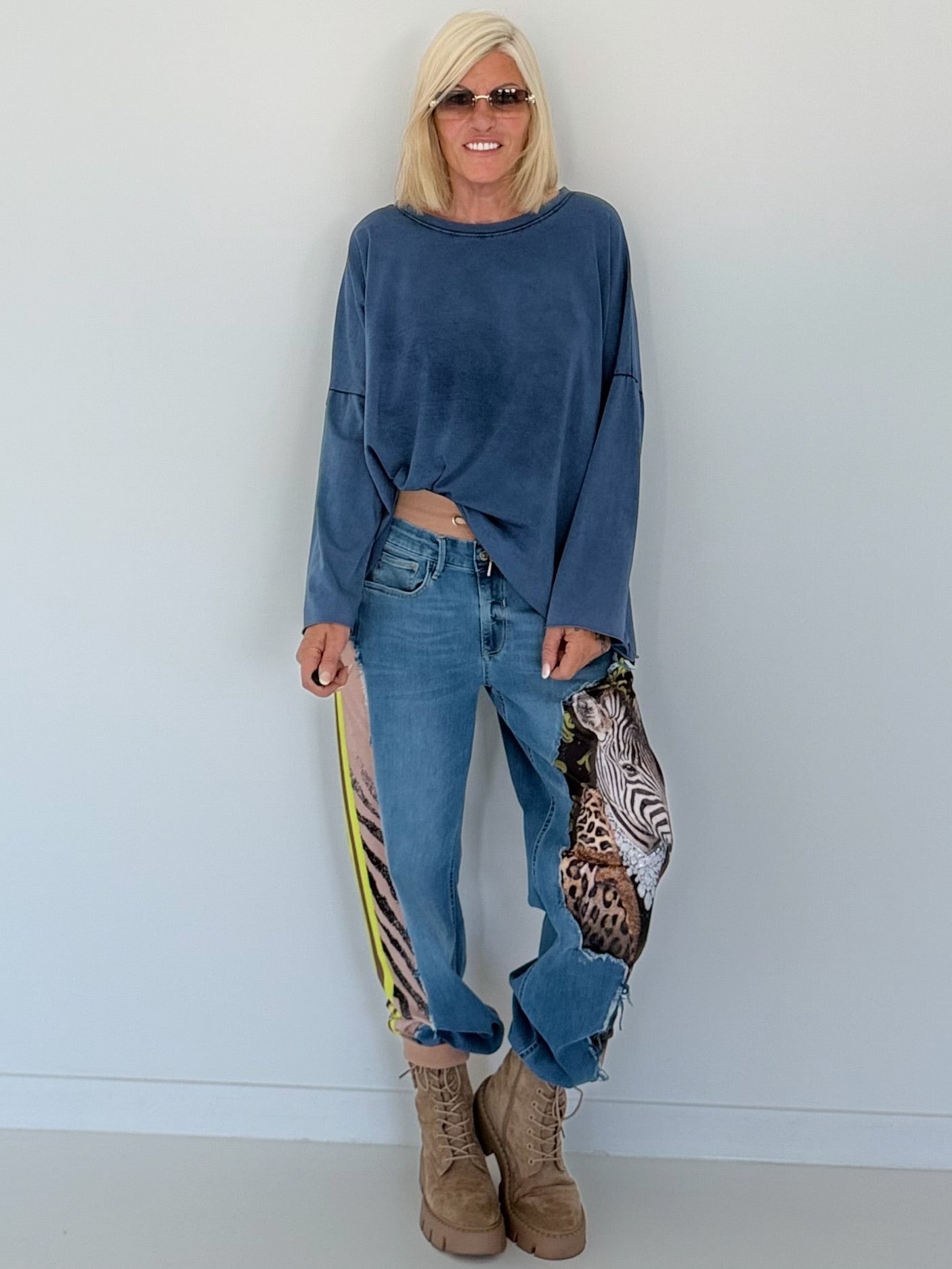 Jogg-Jeans im Used Look Dog - denim