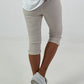 Capri Hose mit Bindeband - beige
