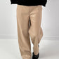 Leather-look trousers, model "Smooth Faux" - beige