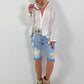 Boho blouse with elaborate details - white