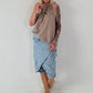 Stylische Hose mit Überwurf im Knit-Look - jeansblau