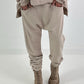 Sweat Baggy mit Tasche - beige