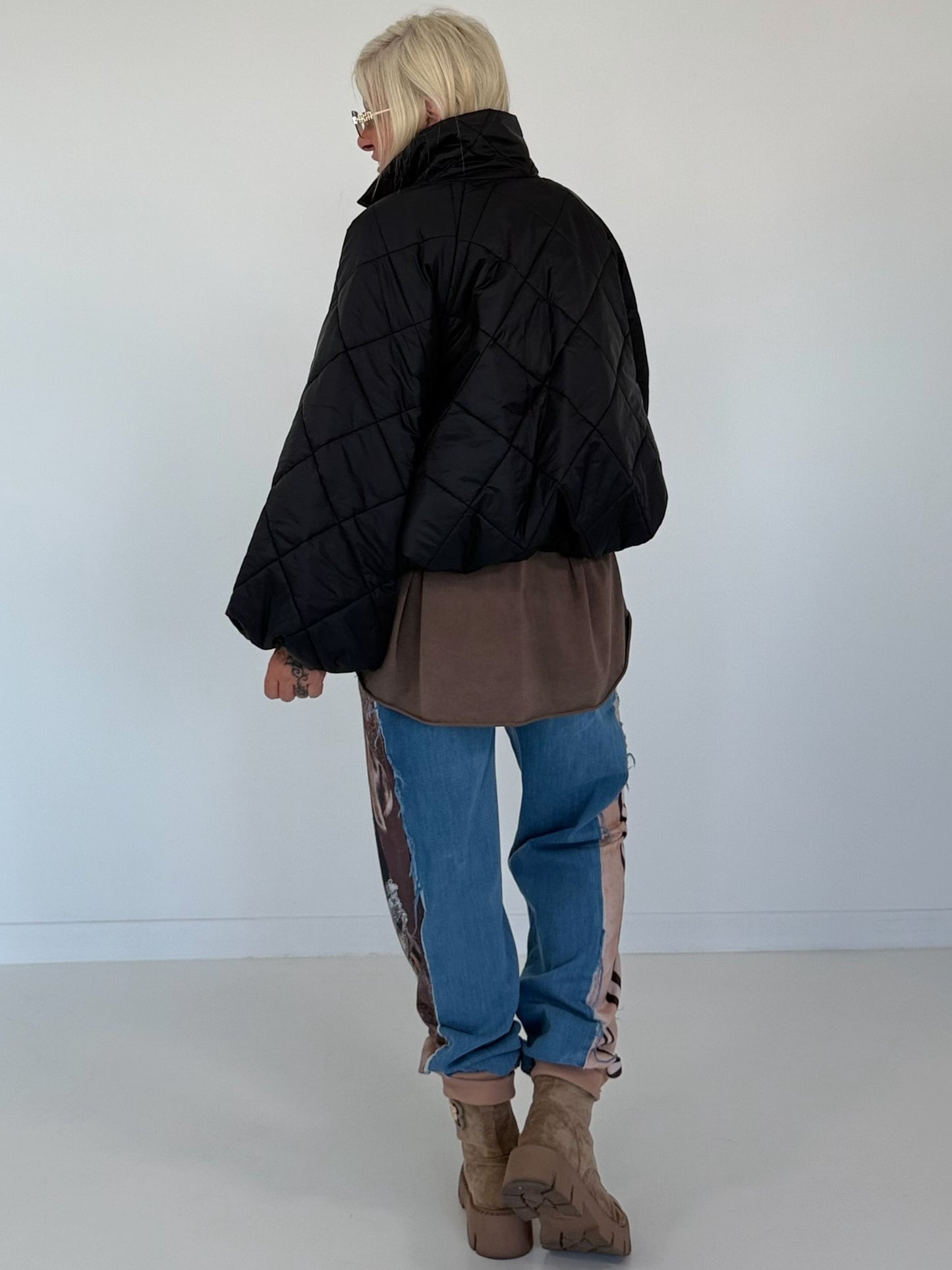 Jacke mit Puffärmelchen - schwarz