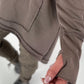 Casual Long Hoodie with Thumb Hole - taupe