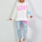 Oversized hoodie met liefdesmotief - wit