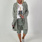 Oversized Leo Leinen Military Mantel - khaki