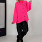 Oversized Strickjacke - neonpink
