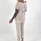 Fine Knit Dog Mom Shirt - Beige