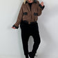 Vintage blouson in leather look - mocha