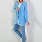 Blazer met kanten details - lichtblauw