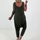 Jumpsuit mit Nieten - oliv