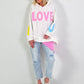 Oversized hoodie met liefdesmotief - wit