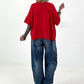 Sweater mit Vintage-Print - rot