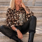 Bluse im Allover Leo-Look mit Strass-Leopard - beige-mokka-mehrfarbig