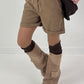 Leather-look shorts, model "Velvet Shine" - taupe