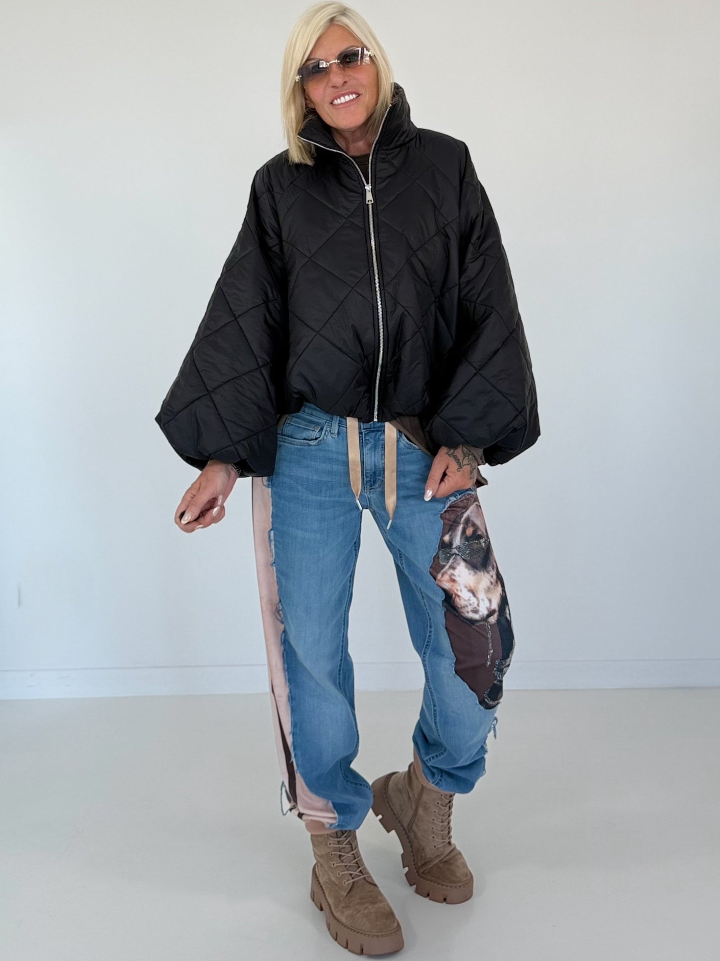 Jacke mit Puffärmelchen - schwarz